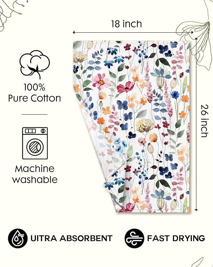 Flour Sack Kitchen Towels Set of 2-18x26 Cotton Dish Towels