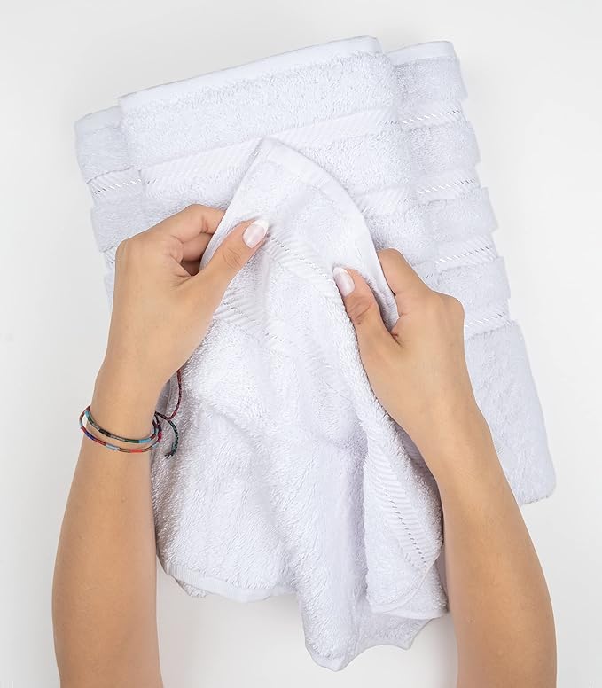American Soft Linen Luxury 6 Piece Towel Set, 2 Bath Towels 2 Hand Towel 2