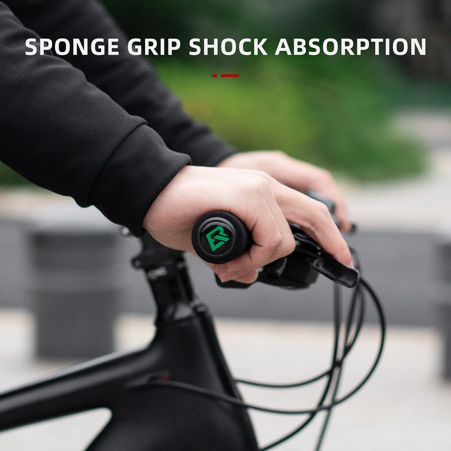 ROCKBROS Bike Grips Foam Single Lock on Bicycle Handle Bar Soft Non-Slip Bike Handle Grips Replacement for BMX Mountain MTB Beach Cruiser Scooter Folding Bike Hand Grip Comfortable Ergonomic