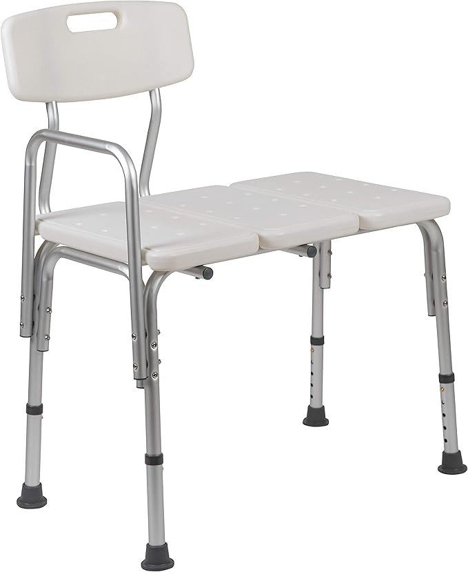 Flash Furniture HERCULES Series 300 Lb. Capacity Adjustable White Bath & Shower
