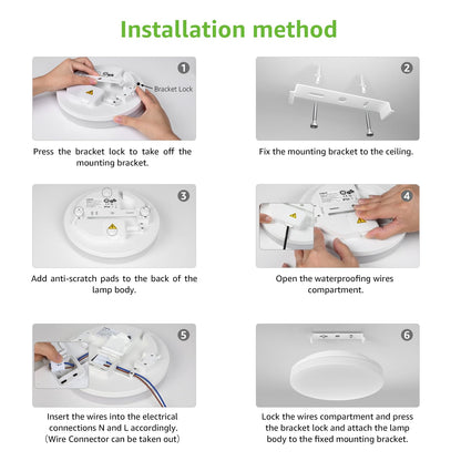 Lepro Bathroom Light, 15W 1500lm Ceiling Lights, 100W Equivalent, Waterproof IP54, Small, Dome, Modern, Flush Ceiling Light for Kitchen, Bulkhead, Toilet, Porch, Bedroom, Utility Room and More