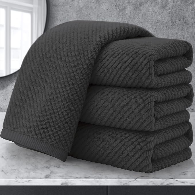 VOOVA & MOVAS Gray Hand Towels for Bathroom, Large 18" x 28"