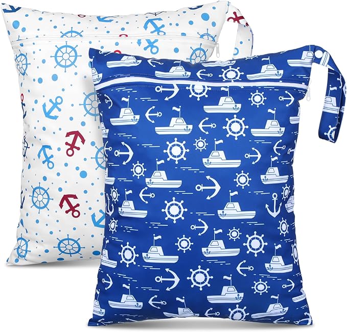 Shappy 2 Pcs Large Travel Laundry Bag Washable Waterproof Wet Dry Large Dirty