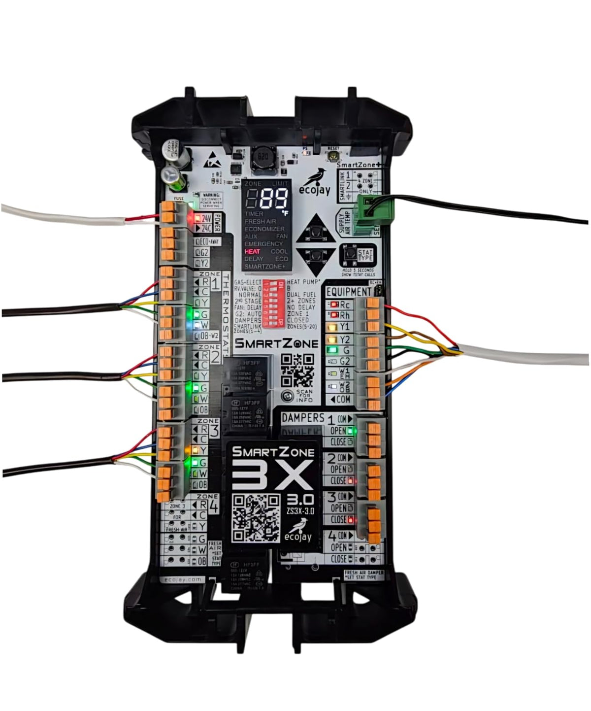 SmartZone-3X : 3 Zone HVAC Controller KIT w/ Temp Sensor; Dual Climate Control to Replace Honeywell HZ322, EWC, Zonefirst, Zonex, Durozone & More