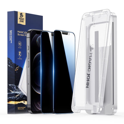 MAGIC JOHN 3rd Gen Upgraded for iPhone 16ProMax Privacy Screen Protector 6.9 Inch,25°Anti-Spy Screen,Shockproof Tempered Glass,Auto Dust-Removal,Bubble Free,Easy Installation,2 Pack