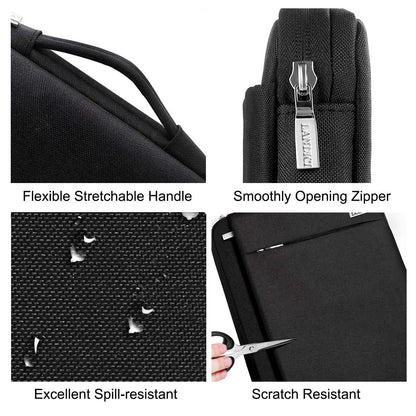 LANDICI 360°Protective Laptop Sleeve Case 13 13.3 14 Inch, Waterproof Computer Bag Cover with Handle for 2020-2024 MacBook Air 13 M2/M3, MacBook Pro 13/14, Chromebook 14, Black