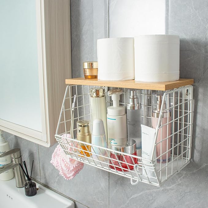White Fruit Bowl Wire Basket Storage Pantry Fruit and Vegetable Storage Fruit