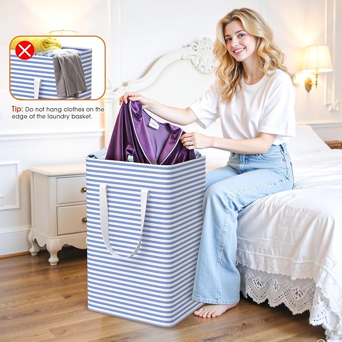 3 Pack Large Laundry Basket, Waterproof & Freestanding Laundry Hamper,