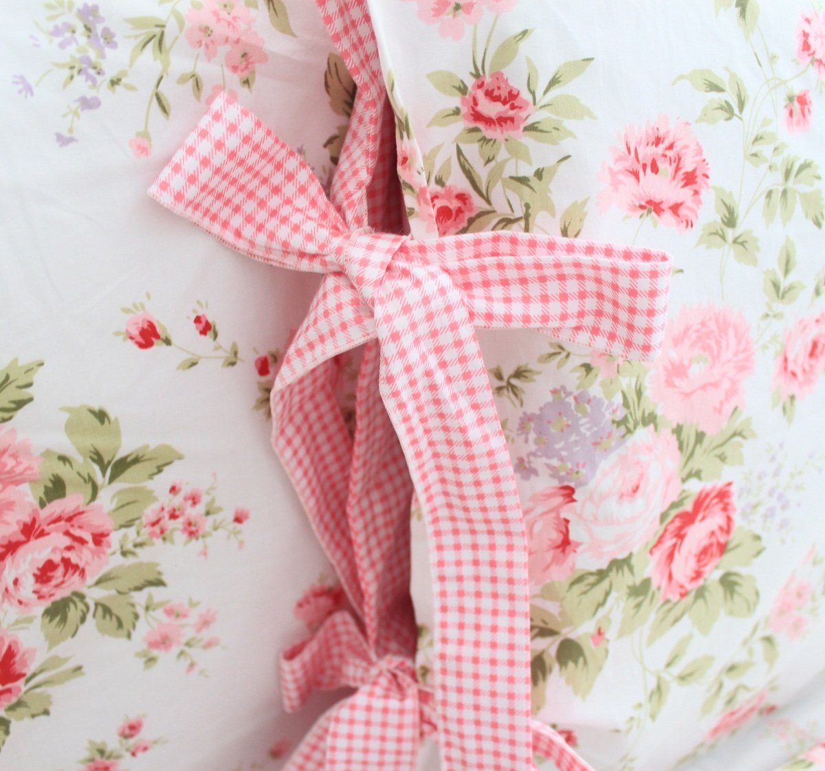 FADFAY Cotton Rose Floral Print Bed Sheets 4-Piece King Size