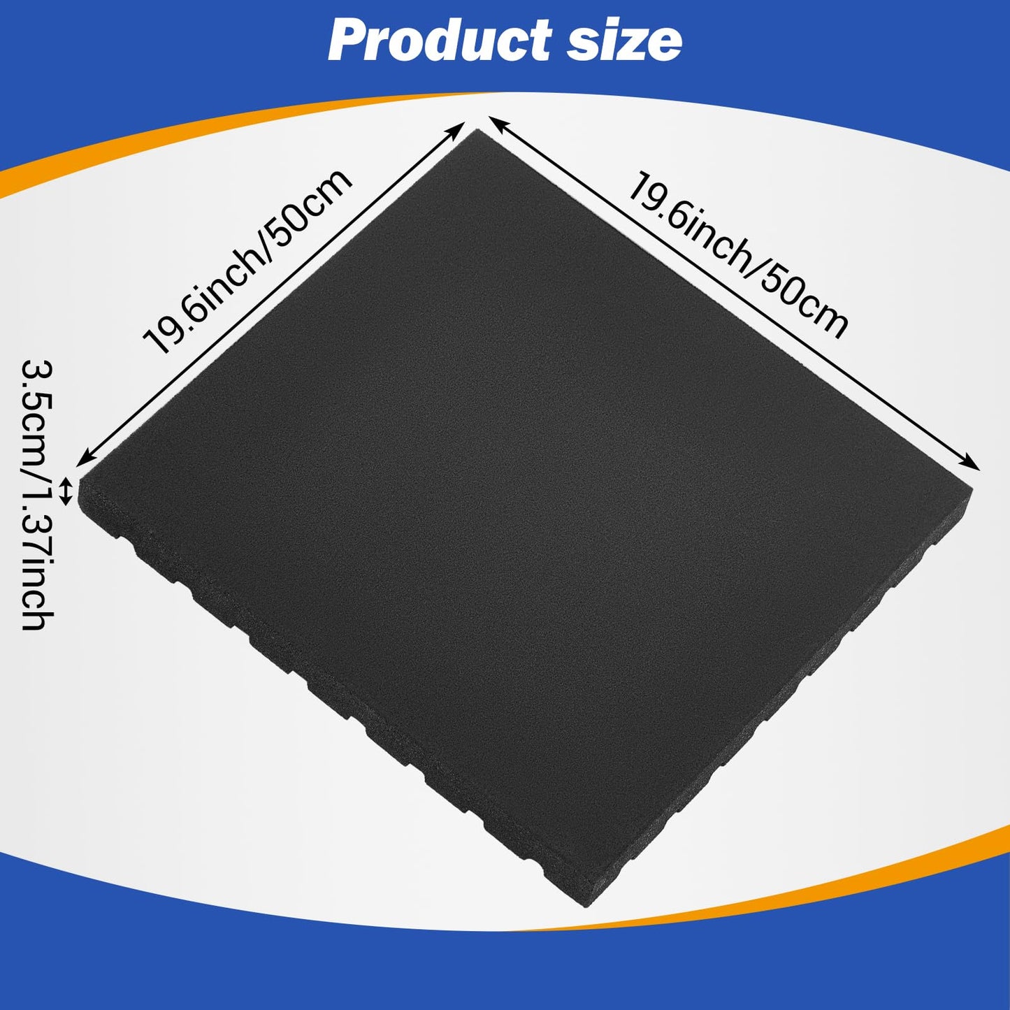 Maasechs 2 Pack 1.38" Thick Heavy Duty Rubber Exercise Equipment Mats 20"x20" Multi-purpose Gym Floor Mat Tiles for Deadlift Platforms Home Anti-smash Anti-slip Shock-absorbing Floor Protectors