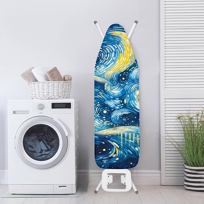 Starry Night Ironing Board Cover and Pad, Dragonfly Iron Board Cover Non-Slip