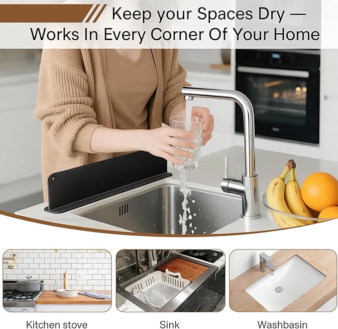 Silicone Sink Splash Guard for Kitchen Faucet – 17.3" Water Splash Guard