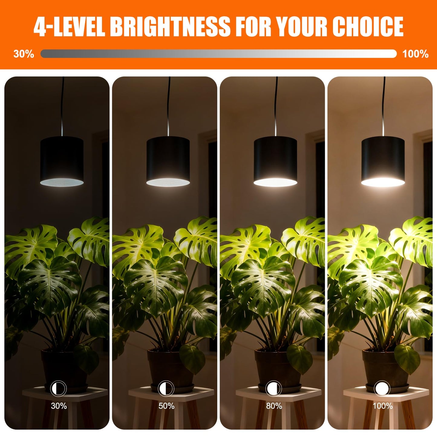 Airseafar Dimmable Hanging Grow Lights for Indoor Plants, Full Spectrum Hanging Plant Light with Timer & 16.4FT Power Cord, 24W, 3600K Black Glow Light for Garden, Herbs, Seed, Flowers