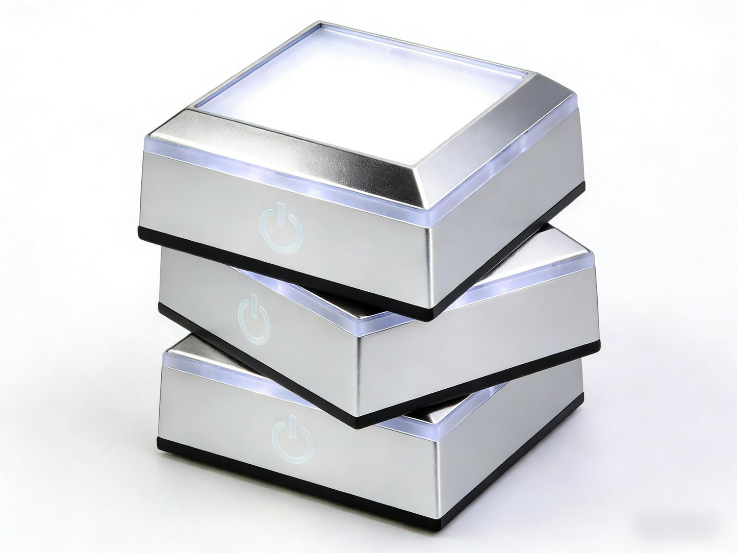 vskikris Museum-Style Lighting Base for Feng Shui Crystals - USB/Battery Operated LED Platform for Window Display & Tabletop Decor Set of 4 -no Cubes