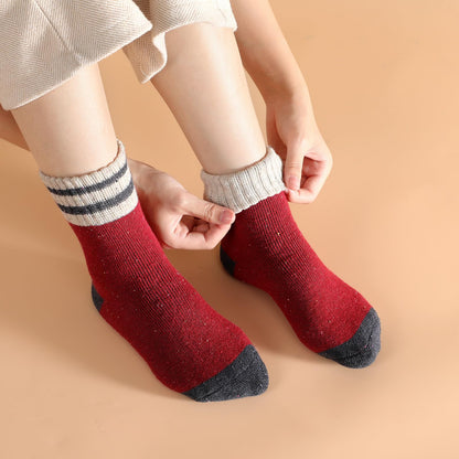 Tavaleu Wool Socks for Women - Winter Soft Thick Warm Socks Vintage Crew Boot Sock Casual