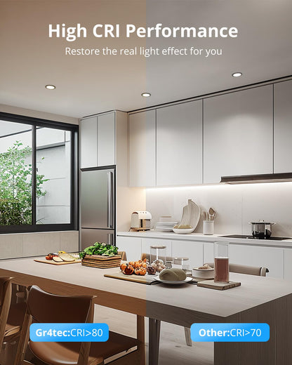 Gr4tec LED Downlights for Ceiling, 10 X 5W LED Recessed Ceiling Lights Black 4000K Natural White, Bathroom Spotlights IP65 Waterproof, 35mm Ultra-Slim, φ68-80mm Hole Spotlights for Bedroom Kitchen