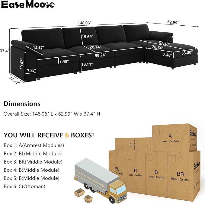 EASE MOOSE Oversized Sectional Modular Sofa