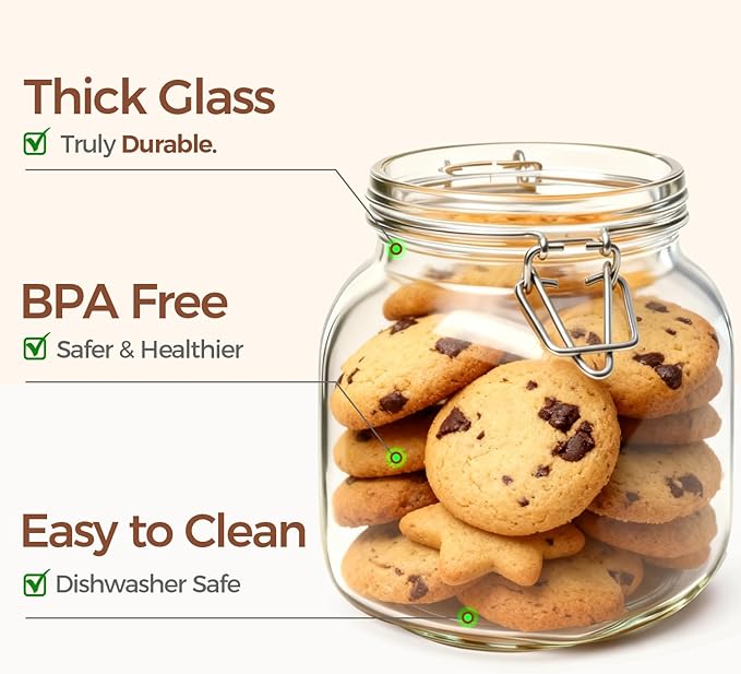 ComSaf 27oz Airtight Glass Canisters