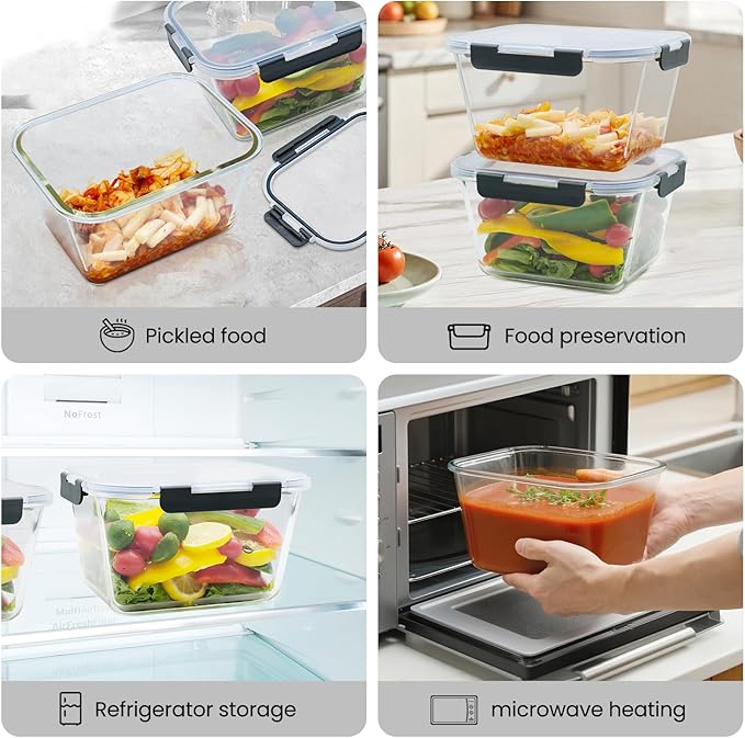 2 Pack Large Glass Storage Containers