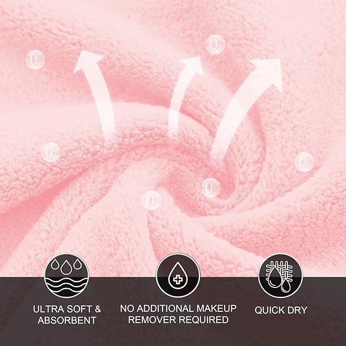 MOONQUEEN Microfiber Facial Cloths Fast Drying Washcloth 12 Pack