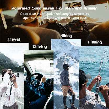 phikttu Sunglasses Men Polarized Aviator Sunglasses for Men Women Fishing Driving Sun glasses Metal Frame UV400 Protection