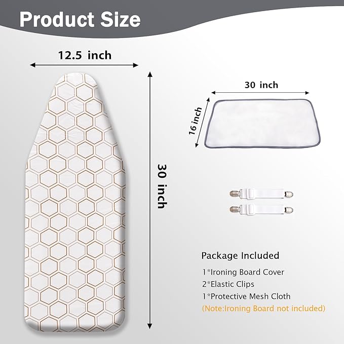 SheeChung Small Ironing Board Cover and Pad 12"x32", Tabletop Ironing Board