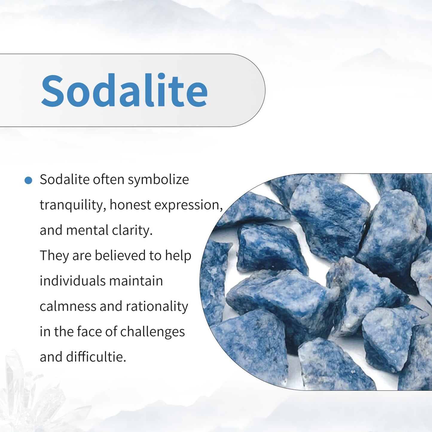 TUMBEELLUWA 1 LB Sodalite Tumbled Stones Bulk for Crafts Vase Filler Landscape Decor, Natural Healing Crystal for Meditation Witchcraft