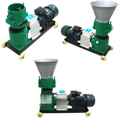 HayWHNKN 5mm Feed Pellet Mill Machine Animal Feed Pellet Maker Pelletizer Machine Animal Feed with 2 Rollers 220V 3KW 150kg/h