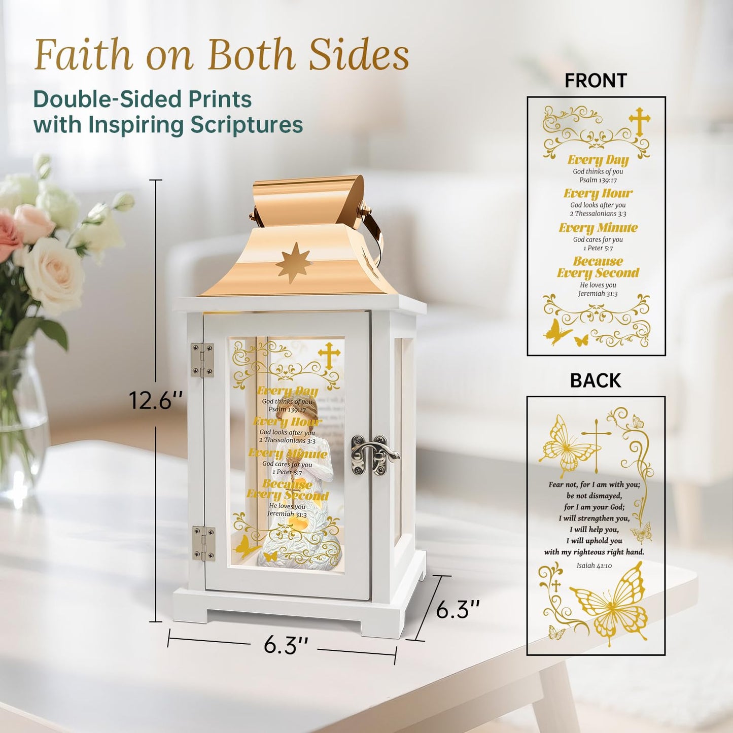 Christian Gifts for Women Faith, Inspirational Gift, Prayer of Peace Figurine Lantern, Religious Gifts for Female Men, Spiritual Gift