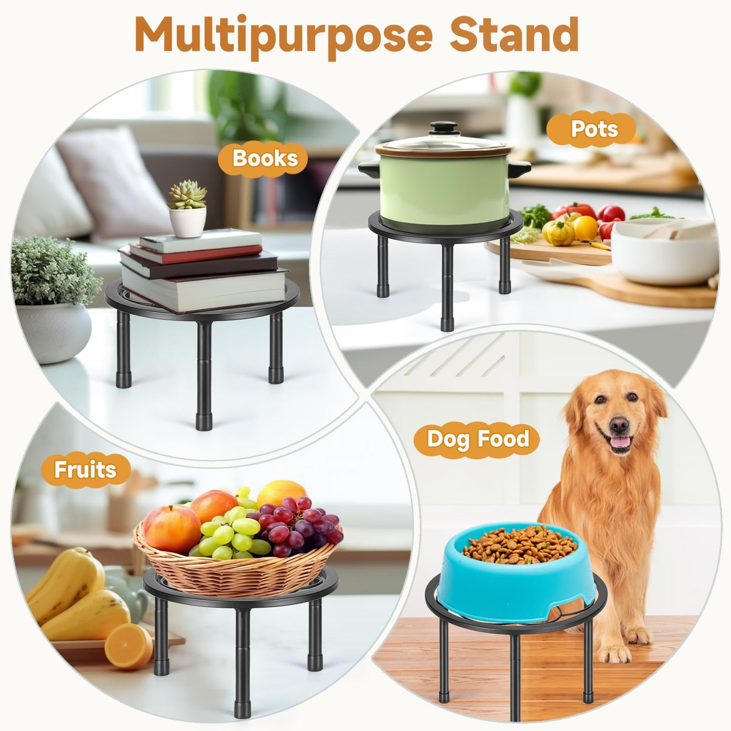 Amaoot 5 Pack Metal Plant Stand, Iron Plant Stands for Indoor and Outdoor, Flower Pot Stands for Multiple Plant, Black Potted Plant Holder for Garden Home