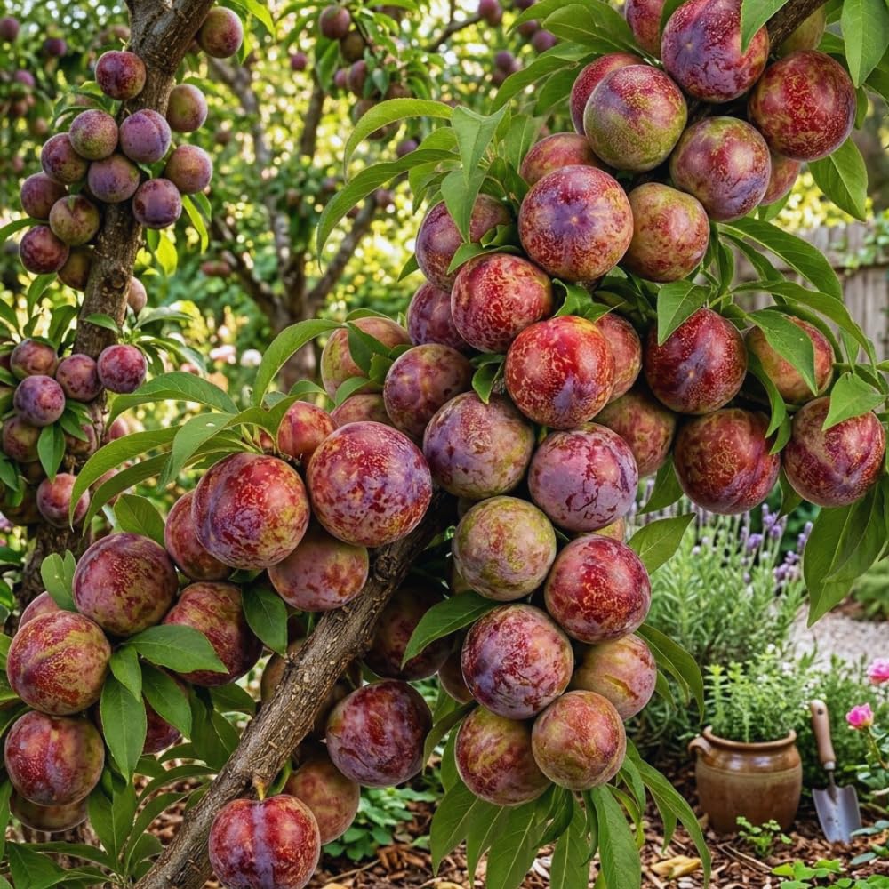 Live Flavor Pluot Tree Live Plant, Plum Apricot Plant, 3 Gallon Pot, Sweet Fruit for Home Garden Outdoor, No Ship to CA, 2-3 Ft Long