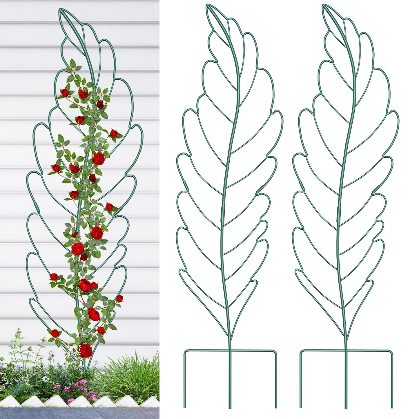 3 Pack 59x16in Metal Garden Trellis for Climbing Plants, Large Trellis for Climbing Plants Outdoor, Roses, Vegetables Vines Flowers Support, Large Decorative Outdoor Trellis