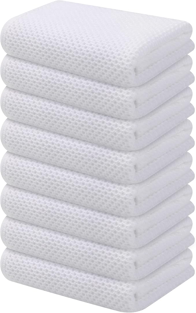 Kitinjoy 100% Cotton Waffle Weave Kitchen Hand Towels