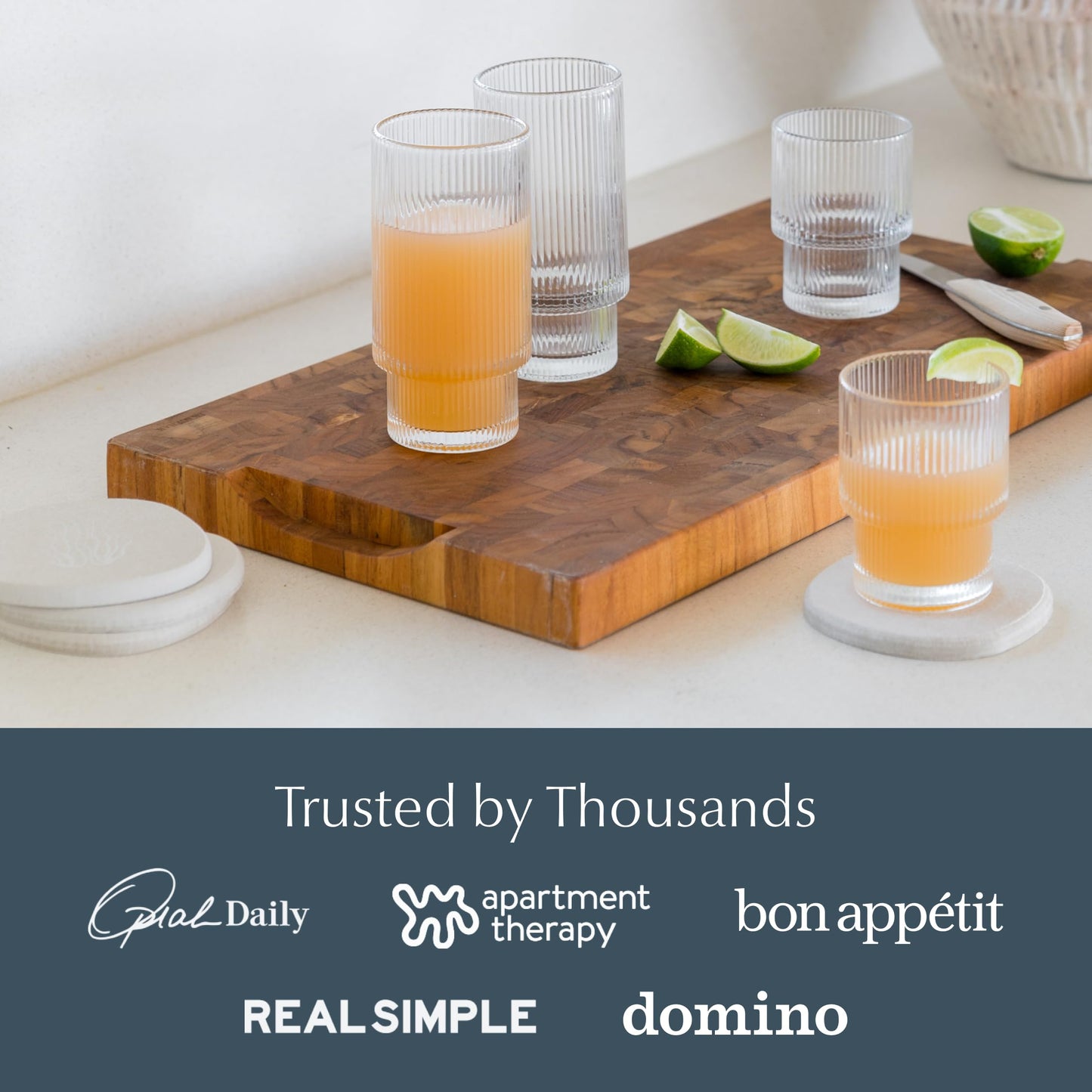 Dorai Home Stone Coasters Set - Diatomaceous Earth Water-Absorbing Drink Coaster for Coffee Table, Kitchen or Bar, Modern Stone Appearance | Sandstone - Set of 4