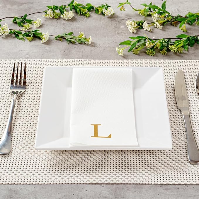 Luxenap 15.8 X 7.9 Inch Linen-Feel Guest Towels, 2000 Lettered Hand Towels