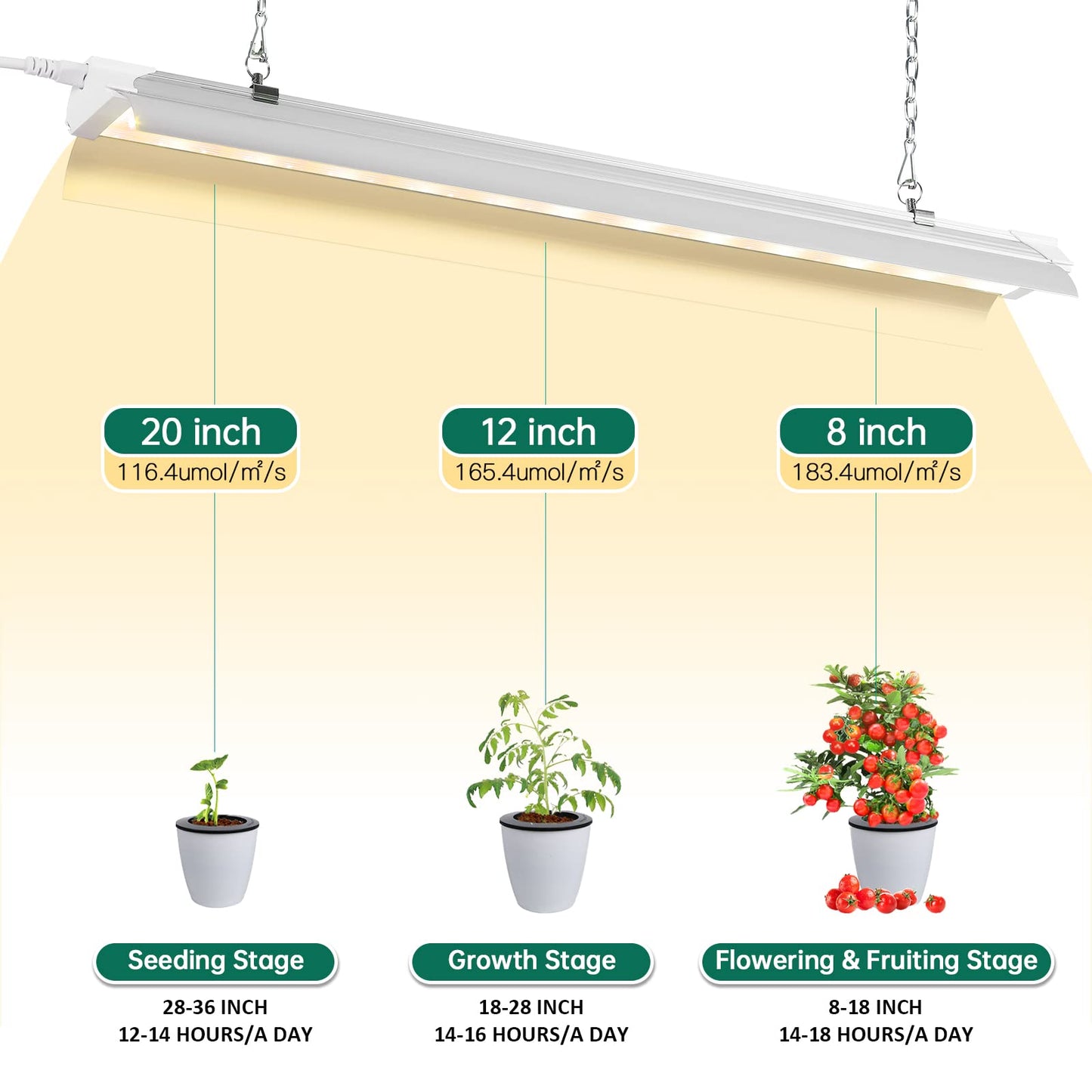 SZHLUX LED Grow Light 2FT Full Spectrum 2 Pack 80W (2×40W, 600W Equivalent) Sunlight Plant Light for Indoor Plants, Super Bright Grow Light Strips, Linkable Growing Light Fixture