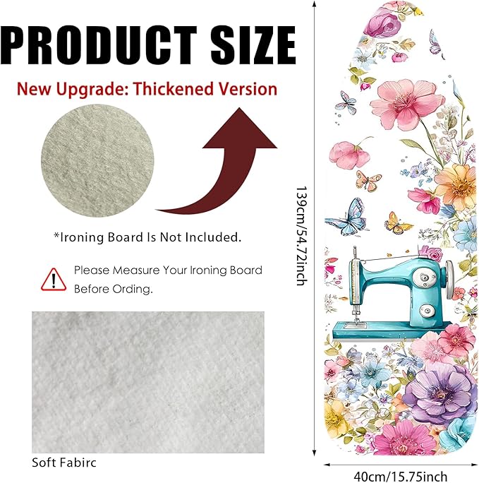 Nuxovilar Ironing Board Cover Needle Cotton 15x54 Inches | Ironing Board Cover