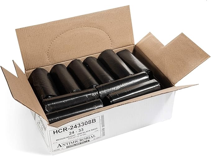 Aluf Plastics 12-16 Gallon Black Trash Bags