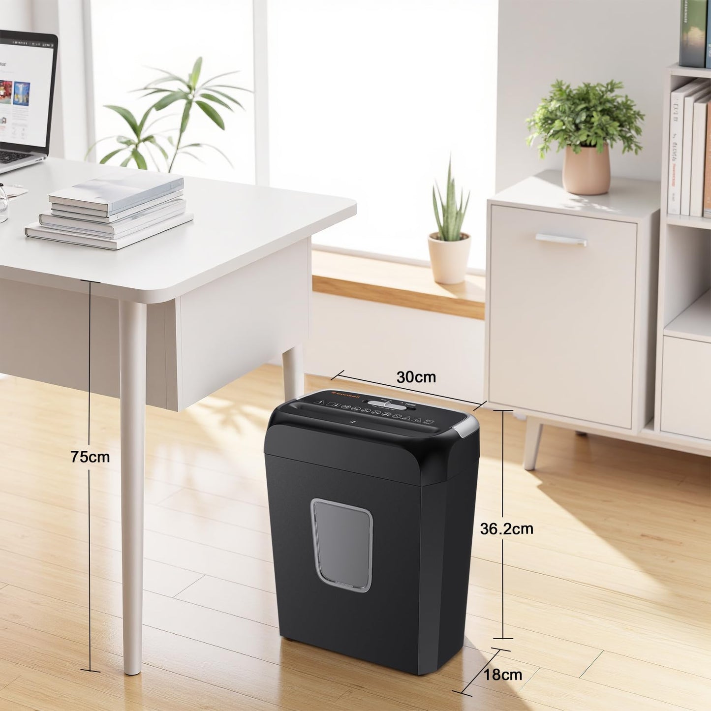 Bonsaii 6 Sheet Cross Cut Paper Shredder, Compact Shredder for Home & Small Office Use, Shreds Credit Cards, Staples, and Clips, Portable Handle Design, 13L Bin (C237-B Upgrade Version)