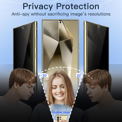 JETech Privacy Screen Protector for Samsung Galaxy S23 5G 6.1-Inch with Camera Lens Protector, Anti-Spy Tempered Glass Film, Fingerprint ID Compatible, 2-Pack Each