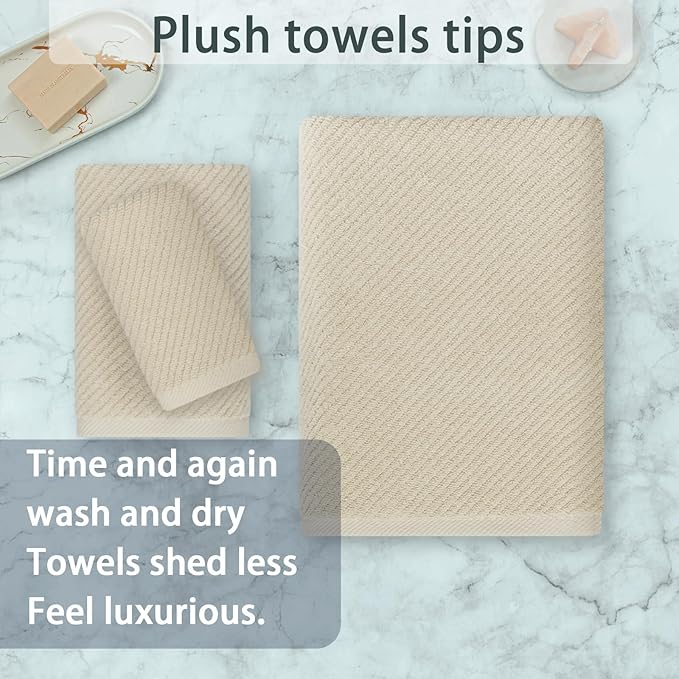 VOOVA & MOVAS Beige Towels for Bathroom