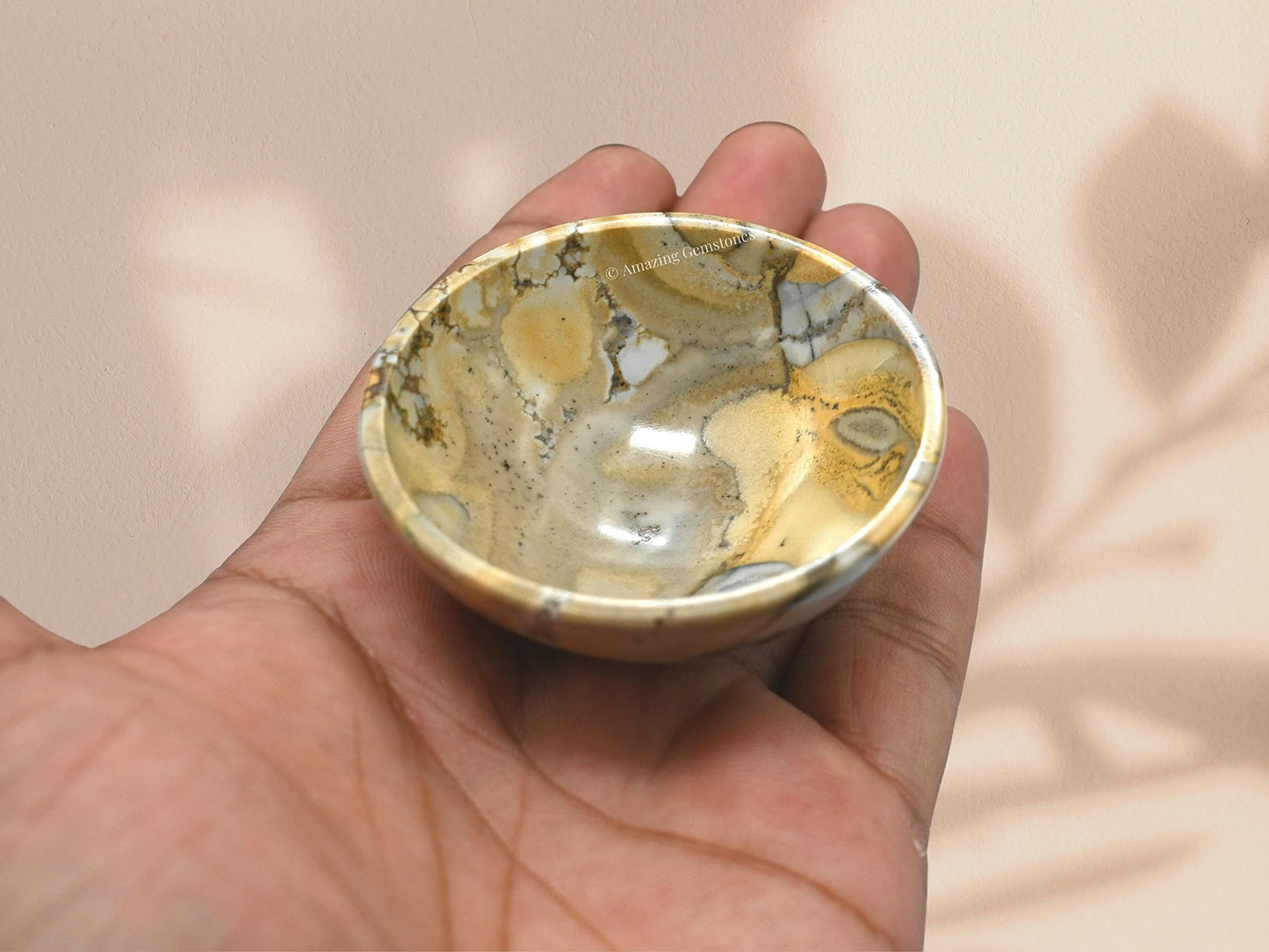 Conglomerate Jasper Crystal Bowl - 2 Inch Decorative Bowls for Room and Home Decor - Gemstone Healing Crystals for Elegant Display, Positive Energy Balance and Gift