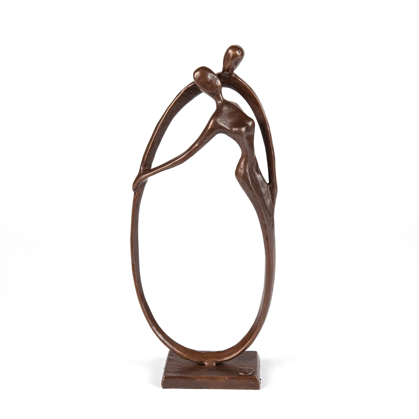 Danya B. Circle of Love Bronze Sculpture - Contemporary Home Decor Modern and Elegant Couple Embrace Eternal for Wedding, Anniversary, Birthday or Gift