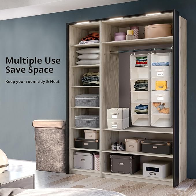 2 Pack 6 Shelves Hanging Closet Organizer