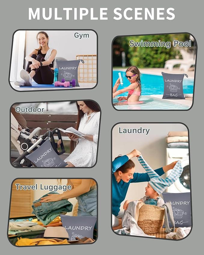babygoal Travel Laundry Bags 2 Pack, Gym and Swimming-Washable Waterproof Wet