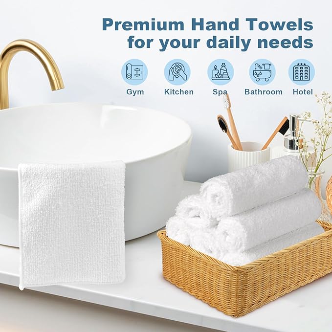 HOMEXCEL Microfiber Washcloths Towel Pack of 50, Hotel and Spa, Fast Drying