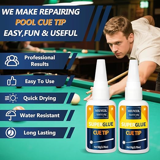 Pool Cue Tip Glue 100g, Quick Dry Billiard Cue Tip Glue