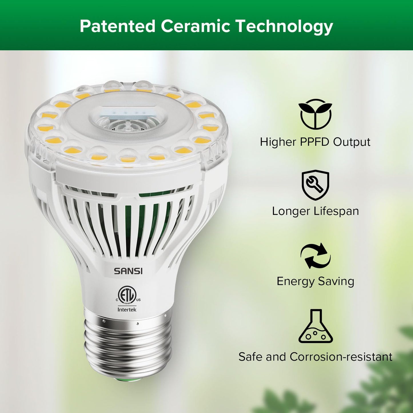 SANSI Grow Lights for Indoor Plants, 4 Head Dimmable Plant Lights for Indoor Growing, 35"-64" Adjustable Tripod LED Grow Light Lamp with Remote Control Auto On/Off Timer 4 Pack of Par20 10W Bulbs