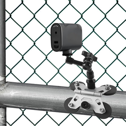 Magnetic Camera Fence Mount for Mevo Start, Post Mount for Cell Phone/GoPro,Two 1/4" Threaded Points, Flexible Hinge Camera Holder, for Recording Baseball/Tennis Games/Softball