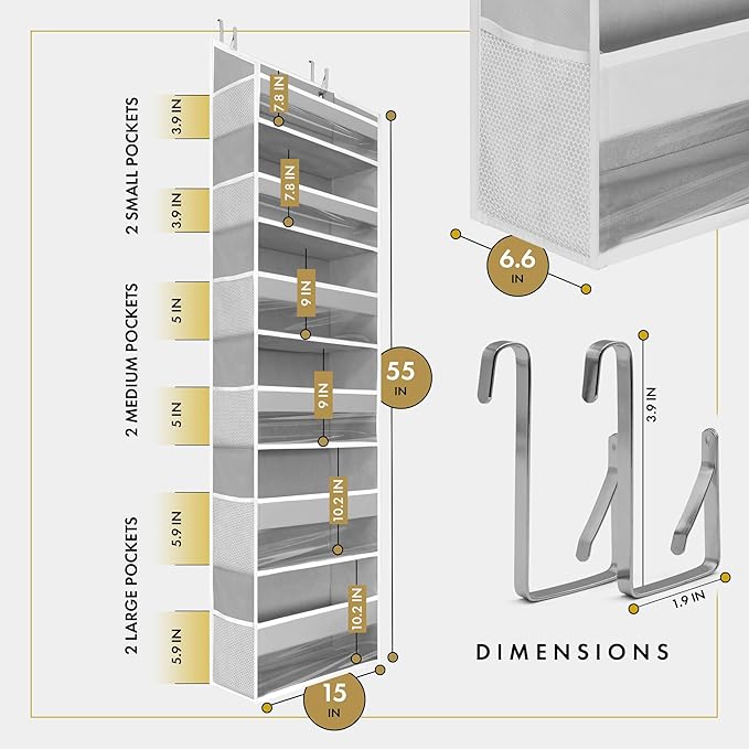 HOMELUX THEORY UPGRADED 6 Tiers Over The Door Organizer Hanging